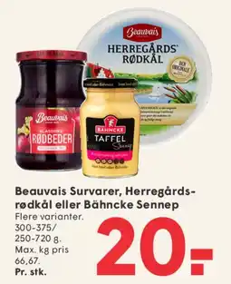 SPAR Beauvais Survarer, Herregårds rødkål eller Bähncke Sennep tilbud