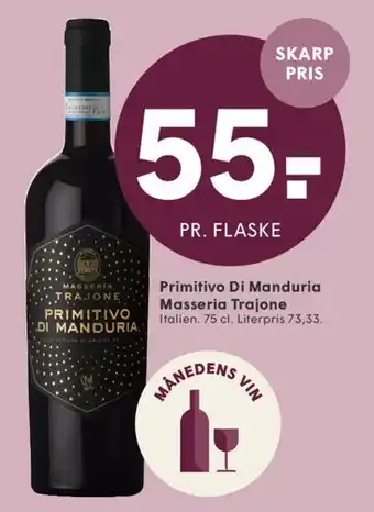 SPAR Primitivo Di Manduria - Masseria Trajone tilbud