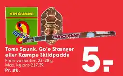 SPAR Toms Spunk / Go'e Stænger / Kæmpe Skildpadde tilbud