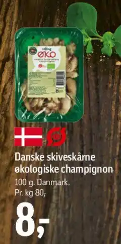 Føtex Danske skiveskårne økologiske champignon tilbud