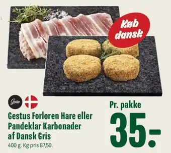 Gestus Forloren Hare eller Pandekar Karbonader af Dansk Gris