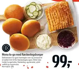 Føtex Menu to-go med flæskestegsburger tilbud