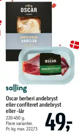 Føtex Oscar berberi/confiteret andebryst eller lår tilbud