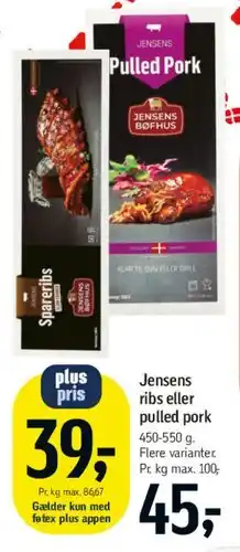 Føtex Jensens ribs eller pulled pork tilbud