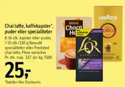 Føtex Chai latte, kaffekapsler eller specialiteter tilbud