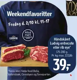 Føtex Håndskåret Ludvig entrecote eller rib eye tilbud