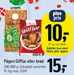 Føtex Pågen Gifflar eller brød tilbud