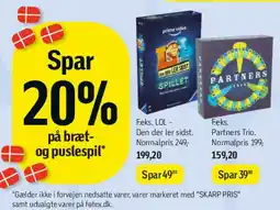 Føtex Spar 20% på bræt- og puslespil tilbud
