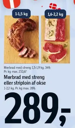 Føtex Mørbrad med streng eller striploin af okse tilbud