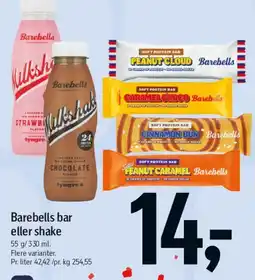 Føtex Barebells bar eller shake tilbud