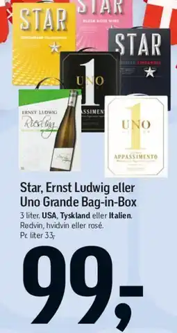 Føtex Star, Ernst Ludwig eller Uno Grande Bag-in-Box tilbud