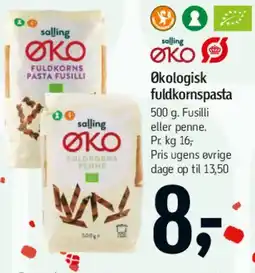 Føtex Økologisk fuldkornspasta tilbud