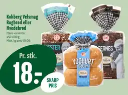 Min Købmand Kohberg Velsmag Rugbrød eller Hvedebrød tilbud