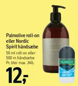 Føtex Palmolive roll-on eller Nordic Spirit håndsæbe tilbud