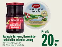 Min Købmand Beauvais Survarer, Herregårds-rødkål eller Bähncke Sennep tilbud