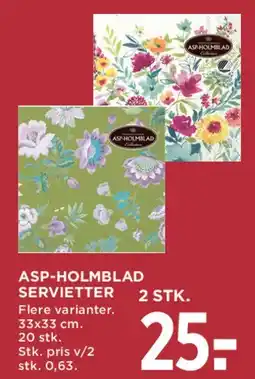 MENY Asp-Holmblad servietter tilbud