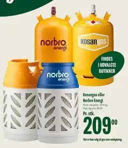 Min Købmand Kosangas eller Norbro Energi tilbud