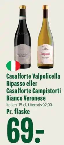 Min Købmand Casalforte Valpolicella Ripasso eller Casalforte Campistorti Bianco Veronese tilbud