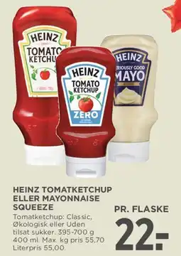 MENY Heinz tomatketchup eller mayonnaise (squeeze) tilbud