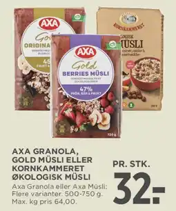 MENY AXA granola / müsli tilbud