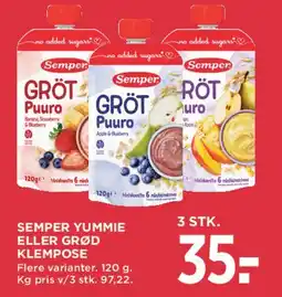 MENY Semper Yummie eller Grød klemepose tilbud