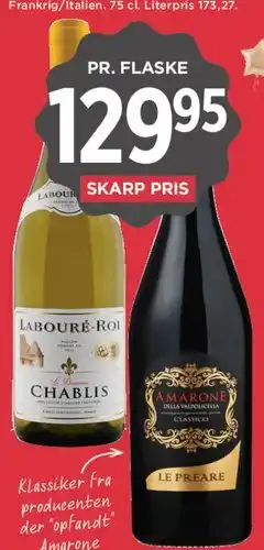MENY Labouré-Roi Chablis eller Le Preare Amarone Classico tilbud