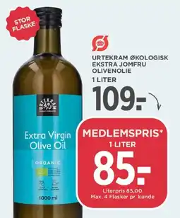 MENY Urtekram økologisk ekstra jomfru olivenolie tilbud