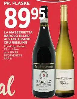 MENY La Masserietta - Barolo eller Alsace Grand Cru Riesling tilbud