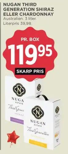 MENY Nugan Third Generation Shiraz eller Chardonnay tilbud