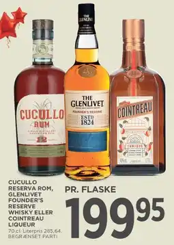 MENY Cucullo Reserva Rom / The Glenlivet Founder's Reserve / Cointreau tilbud