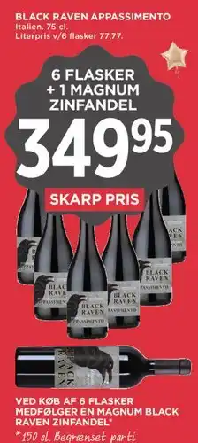 MENY Black Raven Appassimento (6 flasker + 1 magnum Zinfandel) tilbud