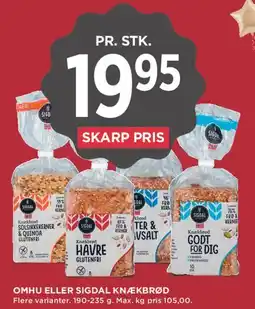 MENY Omhu eller Sigdal knækbrød tilbud