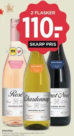 MENY Bénières - Pinot Noir, Chardonnay eller Rosé tilbud