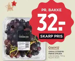 MENY Omhu stenfri røde druer tilbud