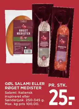 MENY Gøl Salami eller Røget Medister tilbud