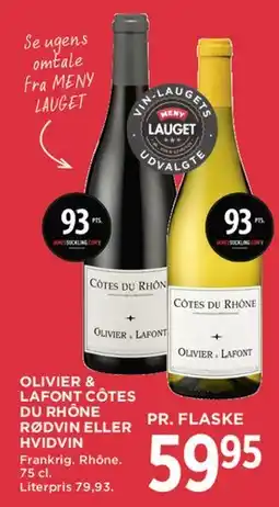 MENY Olivier & Lafont Côtes du Rhône tilbud