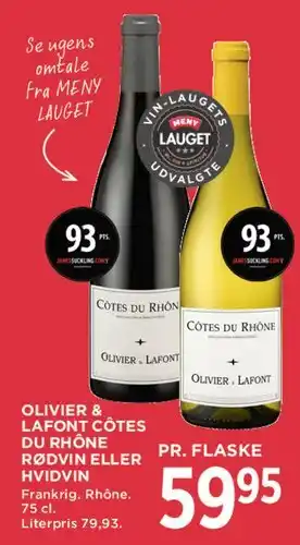 MENY Olivier & Lafont Côtes du Rhône tilbud