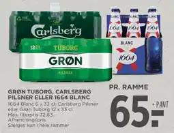 MENY Grøn Tuborg / Carlsberg Pilsner / 1664 Blanc (ramme) tilbud