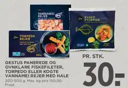 MENY Gestus panerede / ovnklare fiskefileter og vannamei rejer tilbud