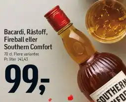 Føtex Bacardi, Råstoff, Fireball eller Southern Comfort tilbud