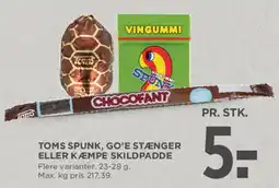 MENY Toms (Spunk / Go'e Stænger / Kæmpe Skildpadde) / Vingummi tilbud
