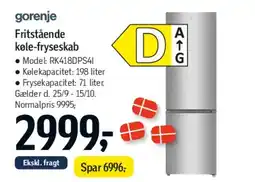 Føtex Fritstående køle-fryseskab tilbud