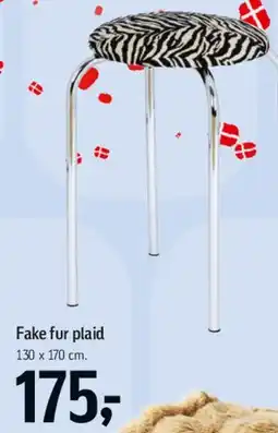 Føtex Fake fur plaid tilbud