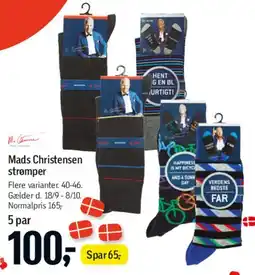 Føtex Mads Christensen strømper (5 par) tilbud