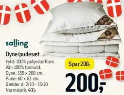 Føtex Salling dyne og pudesæt tilbud