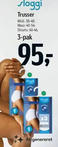 Føtex sloggi - produktbilleder / emballage (3-pak) tilbud