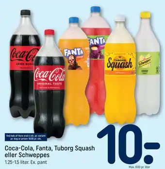 Coca-Cola, Fanta, Tuborg Squash eller Schweppes