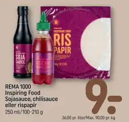REMA 1000 Rema 1000 inspiring food sojasauce, chilisauce eller rispapir tilbud