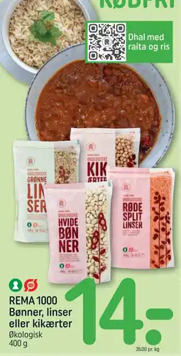 REMA 1000 Rema 1000 bønner linser eller kikærter tilbud