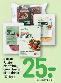 REMA 1000 Naturli' falafel, plante-hak, green burger eller bidder tilbud